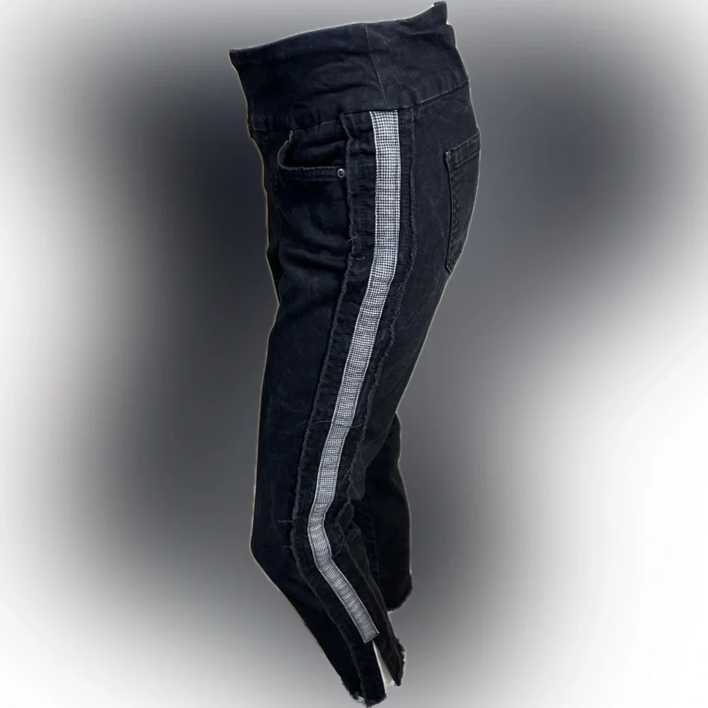 Lisette L Montreal Skinny Ankle Pull On Jeans With Side Ribbon Distressed‎ Style